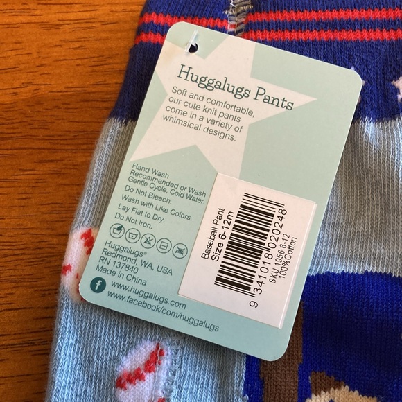 Huggalugs Kids Baby Size 6-12 Month Set of Two Knit Crawling Pants Dog Baseball - Picture 4 of 10